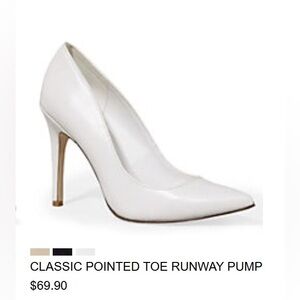 NWT Express Classic Pointed Toe Runway White Pump - Sz. 9